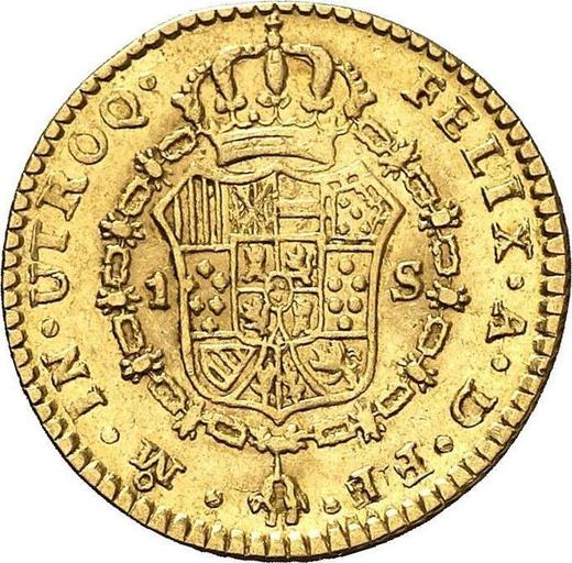 Реверс монеты - 1 эскудо 1780 года Mo FF - цена золотой монеты - Мексика, Карл III