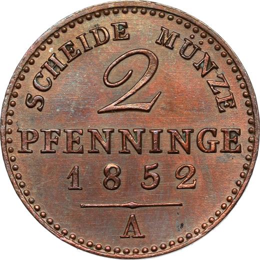 Reverso 2 Pfennige 1852 A - valor de la moneda  - Prusia, Federico Guillermo IV