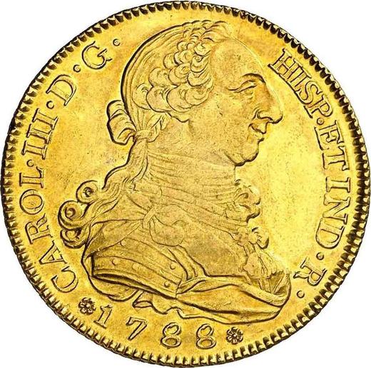 Аверс монеты - 8 эскудо 1788 года M M - цена золотой монеты - Испания, Карл III