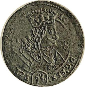 Аверс монеты - Орт (18 грошей) 1657 года "Портрет в кольчуге" - цена серебряной монеты - Польша, Ян II Казимир