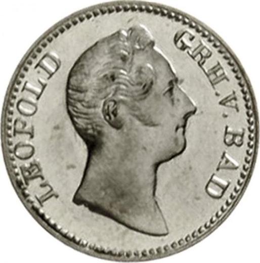 Аверс монеты - 3 крейцера 1833 года - цена серебряной монеты - Баден, Леопольд