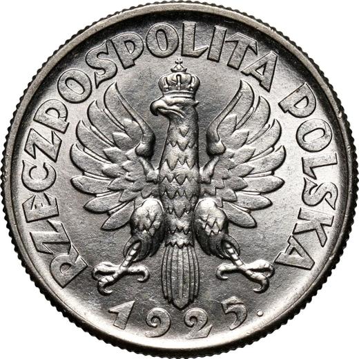 Anverso 2 eslotis 1925 Punto sigue el año - valor de la moneda de plata - Polonia, Segunda República