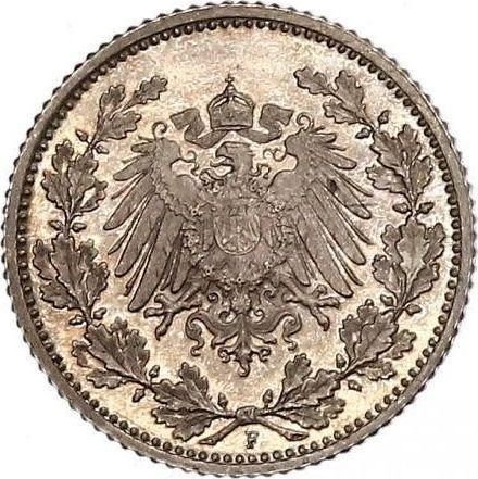 Reverso Medio marco 1908 F "Tipo 1905-1919" - valor de la moneda de plata - Alemania, Imperio alemán