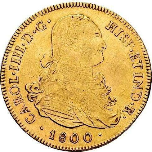 Anverso 8 escudos 1800 PTS PP - valor de la moneda de oro - Bolivia, Carlos IV