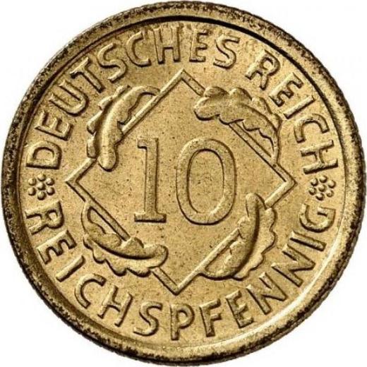 Аверс монеты - 10 рейхспфеннигов 1932 года E - цена  монеты - Германия, Bеймарская республика