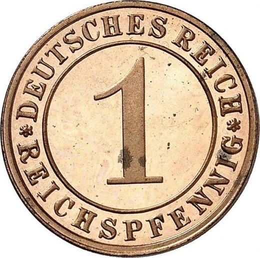 Аверс монеты - 1 рейхспфенниг 1927 года E - цена  монеты - Германия, Bеймарская республика