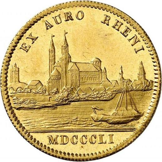 Rewers monety - Dukat MDCCCLI (1851) - cena złotej monety - Bawaria, Maksymilian II