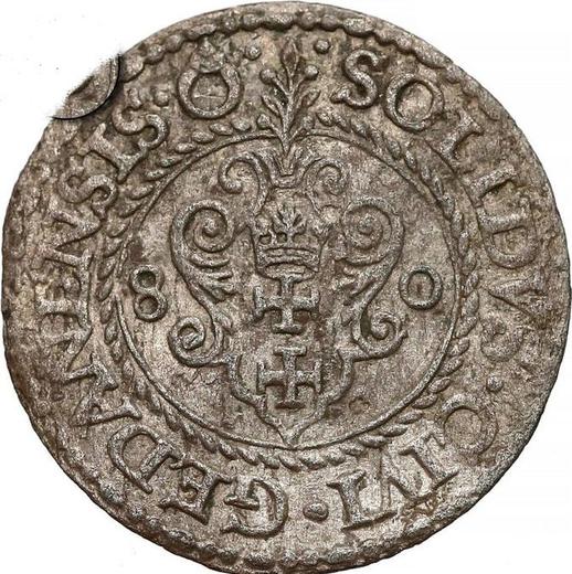 Anverso Szeląg 1580 "Gdańsk" - valor de la moneda de plata - Polonia, Esteban I Báthory