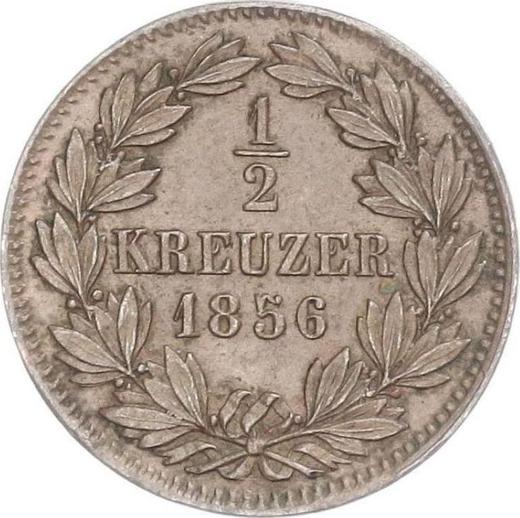 Реверс монеты - 1/2 крейцера 1856 года - цена  монеты - Баден, Фридрих I