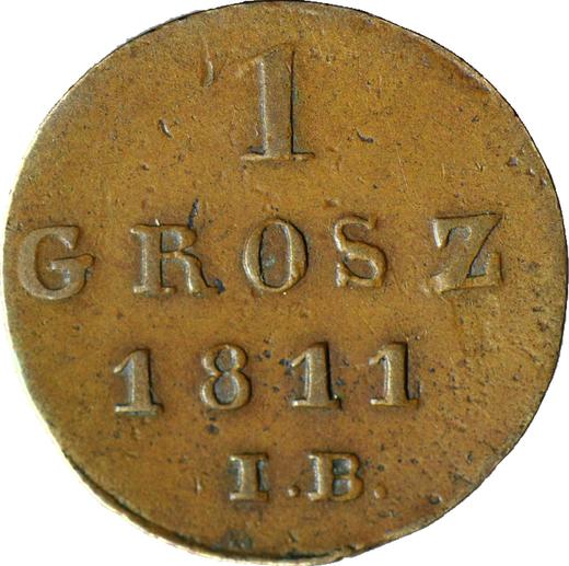 Rewers monety - 1 grosz 1811 IB - cena  monety - Polska, Księstwo Warszawskie