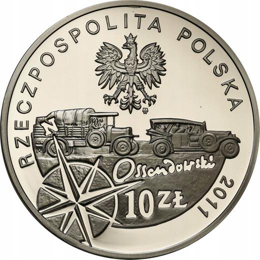Awers monety - 10 złotych 2011 MW KK "Ferdynand Ossendowski" - cena srebrnej monety - Polska, III RP po denominacji