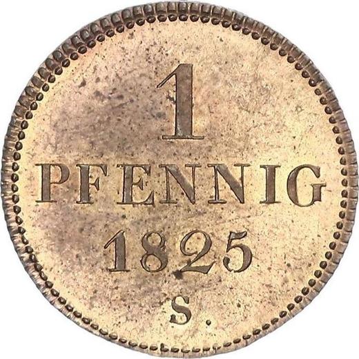 Reverse 1 Pfennig 1825 S -  Coin Value - Saxony-Albertine, Frederick Augustus I