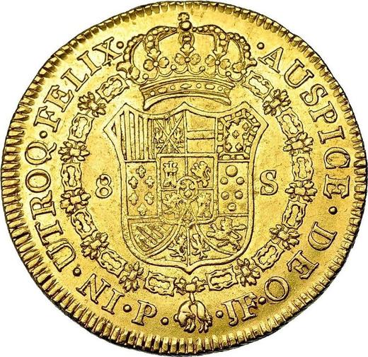 Revers 8 Escudos 1812 P JF - Goldmünze Wert - Kolumbien, Ferdinand VII