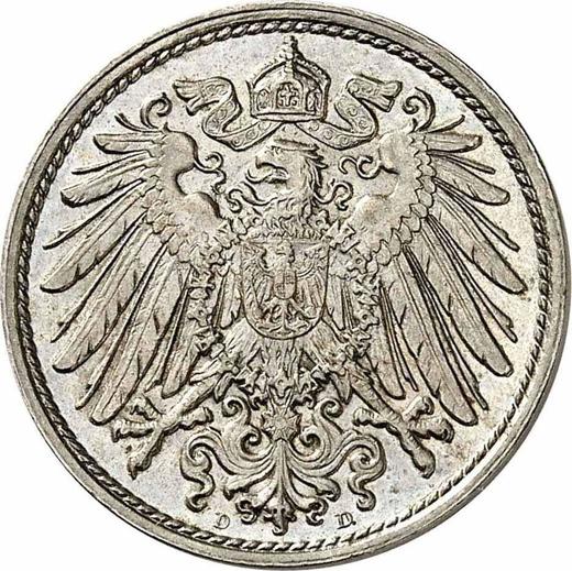 Reverso 10 Pfennige 1891 D "Tipo 1890-1916" - valor de la moneda  - Alemania, Imperio alemán
