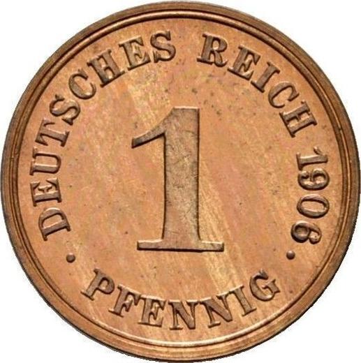 Аверс монеты - 1 пфенниг 1906 года G "Тип 1890-1916" - цена  монеты - Германия, Германская Империя