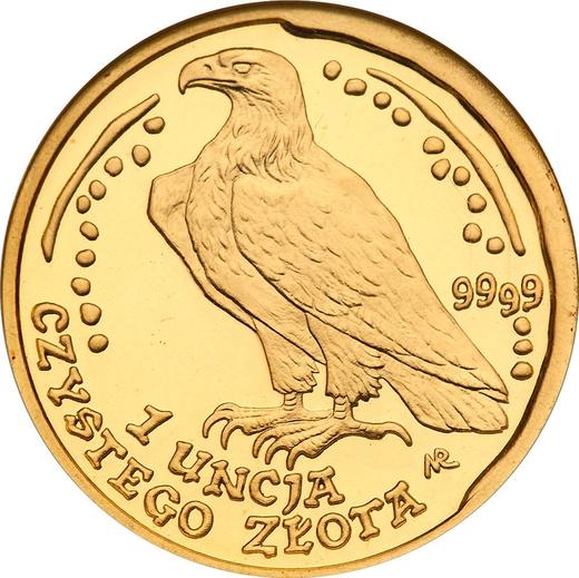 Reverso 500 eslotis 1995 MW NR "Pigargo europeo" - valor de la moneda de oro - Polonia, República moderna