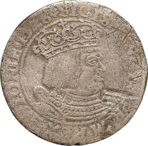 Аверс монеты - Шестак (6 грошей) 1528 года - цена серебряной монеты - Польша, Сигизмунд I Старый