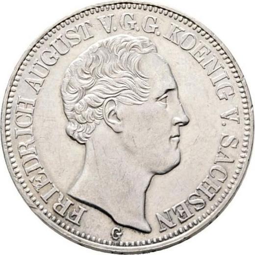Аверс монеты - Талер 1842 года G - цена серебряной монеты - Саксония-Альбертина, Фридрих Август II