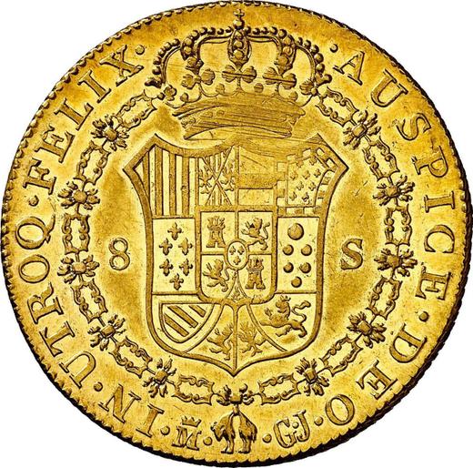 Reverse 8 Escudos 1817 M GJ - Spain, Ferdinand VII
