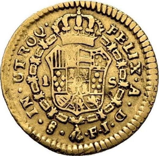 Реверс монеты - 1 эскудо 1814 года So FJ - цена золотой монеты - Чили, Фердинанд VII