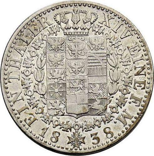 Rewers monety - Talar 1838 A - cena srebrnej monety - Prusy, Fryderyk Wilhelm III