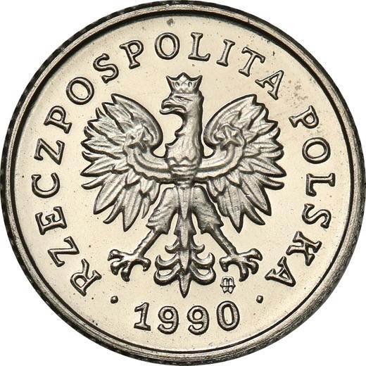 Аверс монеты - Пробные 1 грош 1990 года Никель - цена  монеты - Польша, III Республика после деноминации