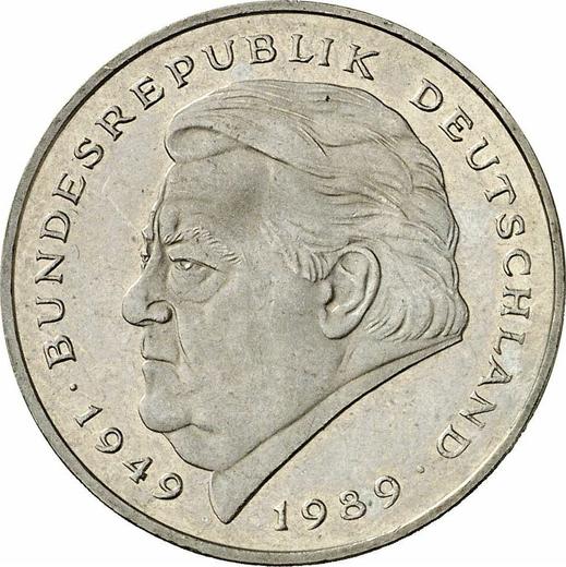 Obverse 2 Mark 1994 G "Franz Josef Strauss" -  Coin Value - Germany, FRG