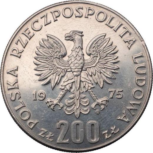 Аверс монеты - 200 злотых 1975 года MW "30 лет победы над фашизмом" Серебро - цена серебряной монеты - Польша, Народная Республика