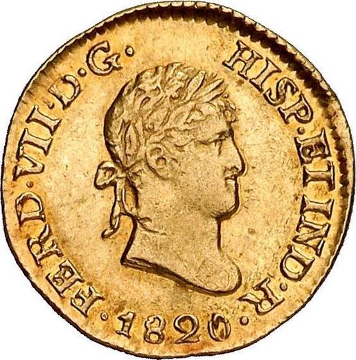 Anverso Medio escudo 1820 Mo JJ - valor de la moneda de oro - México, Fernando VII