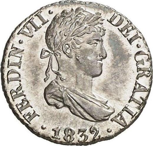 Аверс монеты - 1/2 реала 1832 года S JB - цена серебряной монеты - Испания, Фердинанд VII