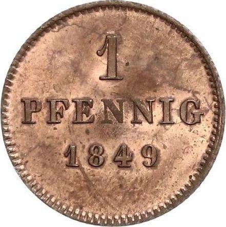 Реверс монеты - 1 пфенниг 1849 года - цена  монеты - Бавария, Максимилиан II