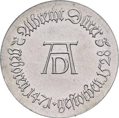 Аверс монеты - 10 марок 1971 года "Альбрехт Дюрер" Алюминий Односторонний оттиск - цена  монеты - Германия, ГДР