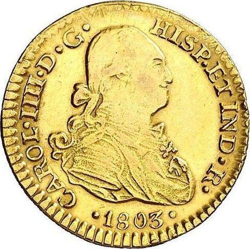 Аверс монеты - 1 эскудо 1803 года Mo FT - цена золотой монеты - Мексика, Карл IV