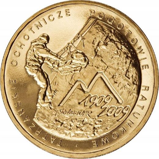 Reverse 2 Zlote 2009 MW KK "100th Anniversary of the Establishment of the Voluntary Tatra Mountains Rescue Service" -  Coin Value - Poland, III Republic after denomination