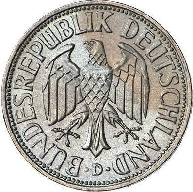 Реверс монеты - 1 марка 1962 года D - цена  монеты - Германия, ФРГ