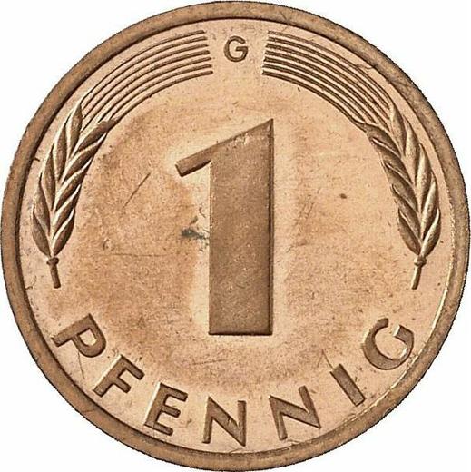 Аверс монеты - 1 пфенниг 1986 года G - цена  монеты - Германия, ФРГ