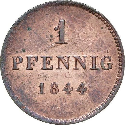 Reverso 1 Pfennig 1844 - valor de la moneda  - Baviera, Luis I de Baviera