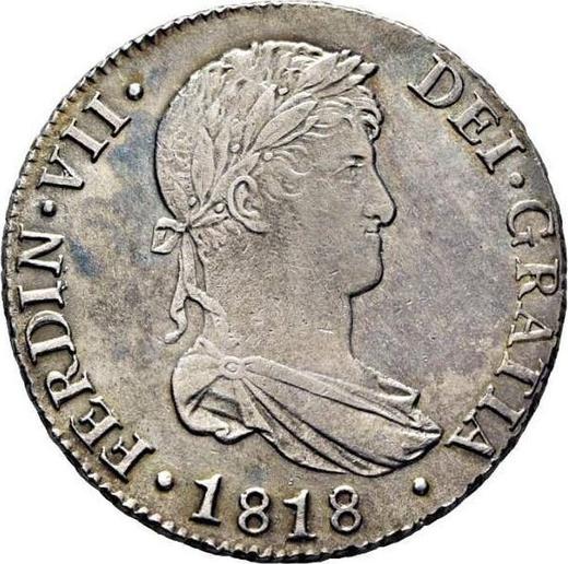 Аверс монеты - 4 реала 1818 года S CJ - цена серебряной монеты - Испания, Фердинанд VII