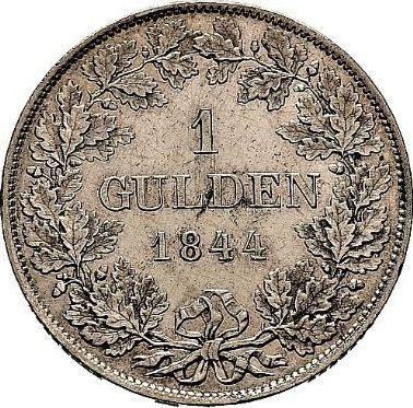 Rewers monety - 1 gulden 1844 - cena srebrnej monety - Hesja-Darmstadt, Ludwik II