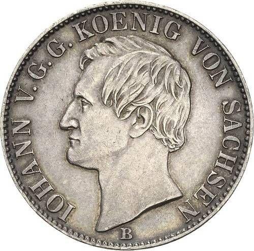 Obverse Thaler 1863 B "Mining" - Silver Coin Value - Saxony-Albertine, John