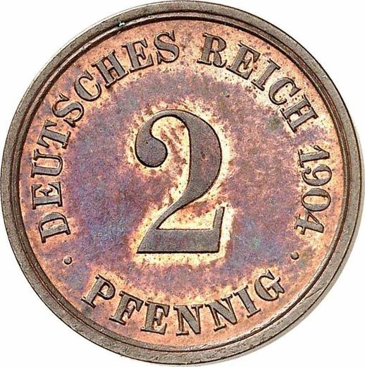 Anverso 2 Pfennige 1904 F "Tipo 1904-1916" - valor de la moneda  - Alemania, Imperio alemán