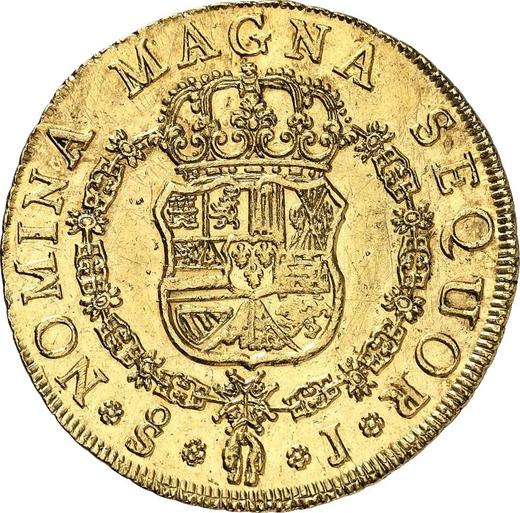 Реверс монеты - 8 эскудо 1760 года So J - цена золотой монеты - Чили, Карл III