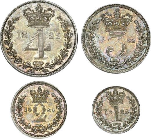 Реверс монеты - Набор монет 1822 года "Монди" - цена серебряной монеты - Великобритания, Георг IV