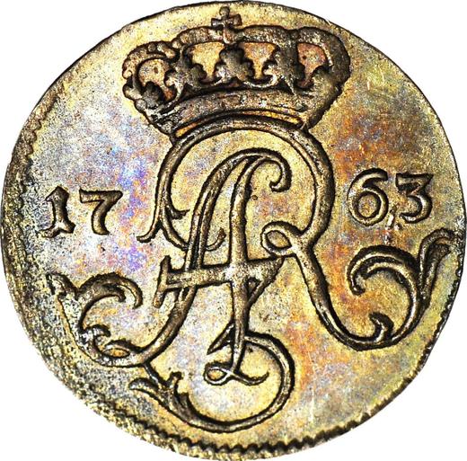 Аверс монеты - Трояк (3 гроша) 1763 года FLS "Эльблонский" Чистое серебро - цена серебряной монеты - Польша, Август III