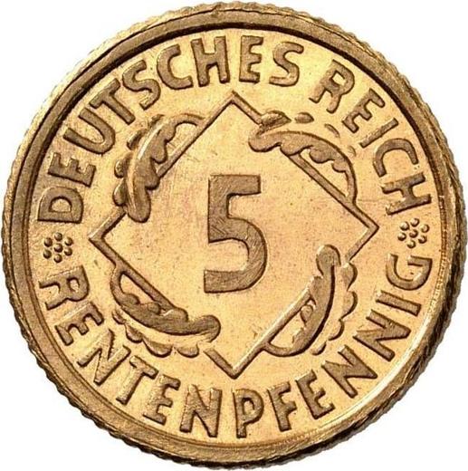Obverse 5 Rentenpfennig 1924 E -  Coin Value - Germany, Weimar Republic