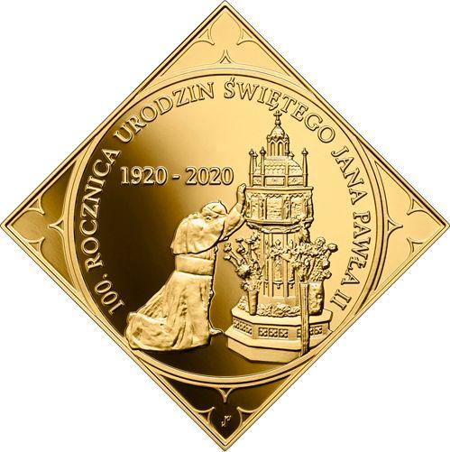 Reverso 500 eslotis 2020 "Centenario del nacimiento de San Juan Pablo II" - valor de la moneda de oro - Polonia, República moderna