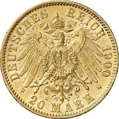 Реверс монеты - 20 марок 1900 года A "Гессен" - цена золотой монеты - Германия, Германская Империя