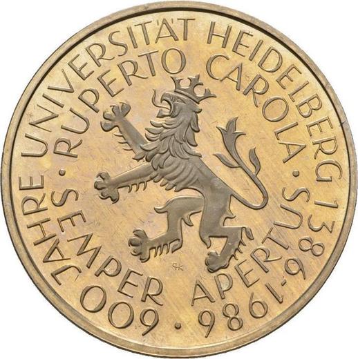 Anverso 5 marcos 1986 D "Universidad de Heidelberg" - valor de la moneda  - Alemania, RFA
