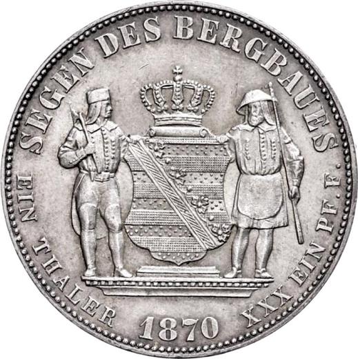 Reverse Thaler 1870 B "Mining" - Silver Coin Value - Saxony-Albertine, John