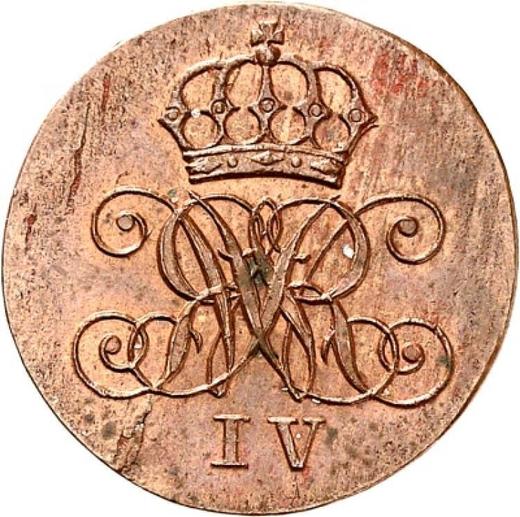 Аверс монеты - 1 пфенниг 1834 года A - цена  монеты - Ганновер, Вильгельм IV